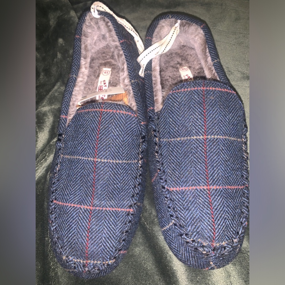 FatFace Noah check moccasin slippers